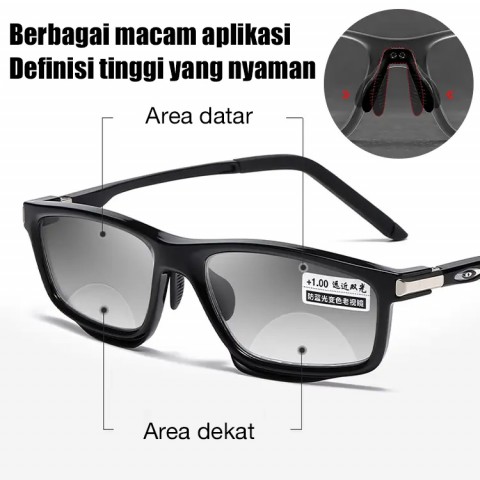Kacamata Progresif Bifocal Photochromic Anti-Slip untuk Presbiopia