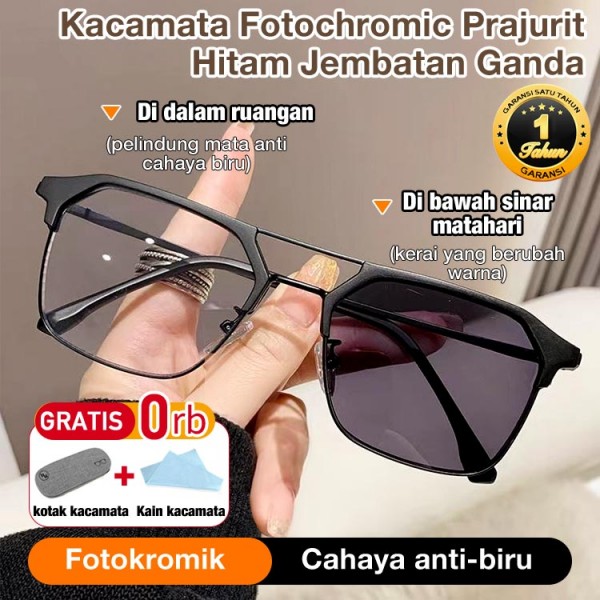 Kacamata Photochromic Black Warrior Jembatan Ganda