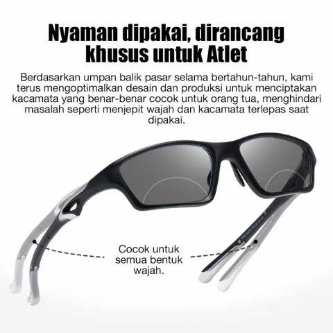Kacamata baca fotokromik dengan kaki yang dapat ditekuk