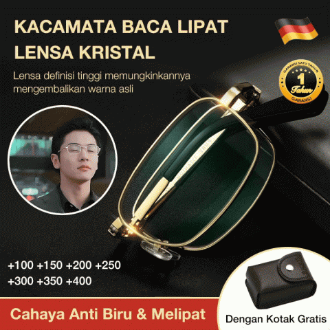 kacamata baca lipat lensa kristal