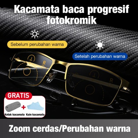 Kacamata baca progresif fotokromik