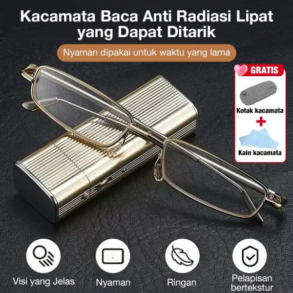 Kacamata Baca Anti Radiasi Lipat yang Dapat Ditarik