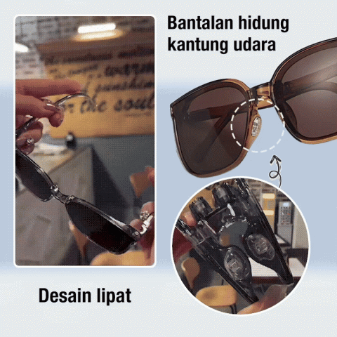 Kacamata Hitam Bantalan Hidung Terpolarisasi Lipat