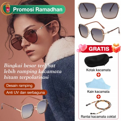 Perlindungan UV kacamata hitam terpolarisasi tipis bingkai besar