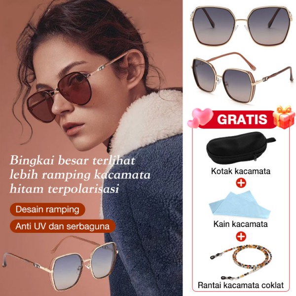 Perlindungan UV kacamata hitam terpolarisasi tipis bingkai besar