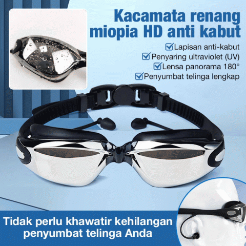 Kacamata renang miopia HD anti kabut