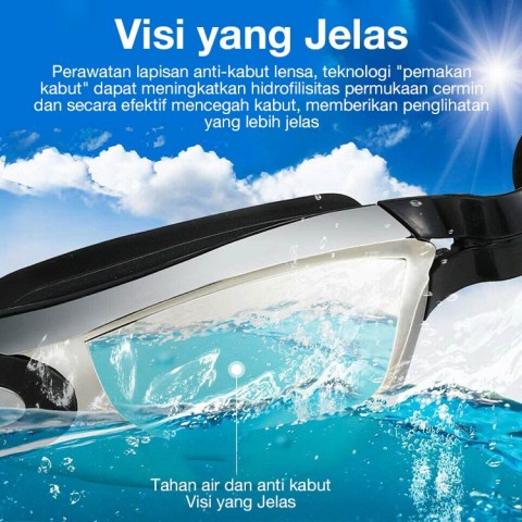 Kacamata renang miopia HD anti kabut