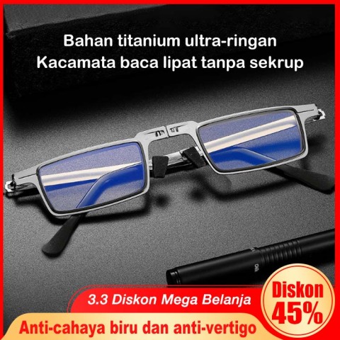 6.18 Promo Pertengahan Tahun-German Ultra Ringan Titanium Sekrup Lipat Kacamata Baca